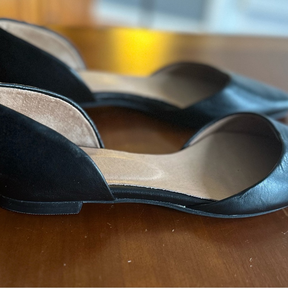 Elegant Black Leather Women's Flats ~ JJILL - Picture 3 of 4